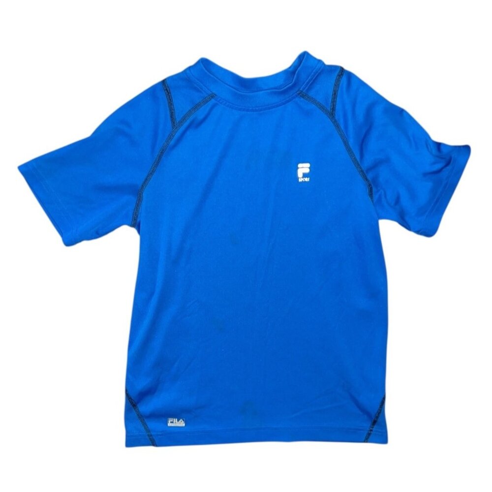 Fila Sport Boys Blue Short Sleeve Polyester Athletic Shirt Size Small (8)